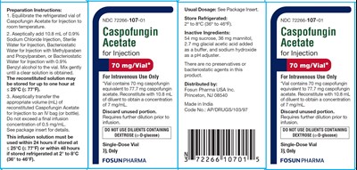 Caspofungin 70mg Carton Label